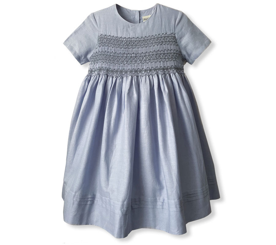 Leonora Bleu Smocked Dress